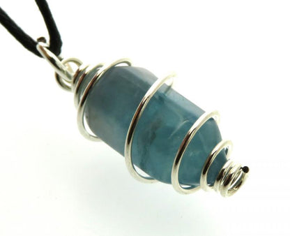 Fluorite Mini Double Terminated Point Spiral Pendant