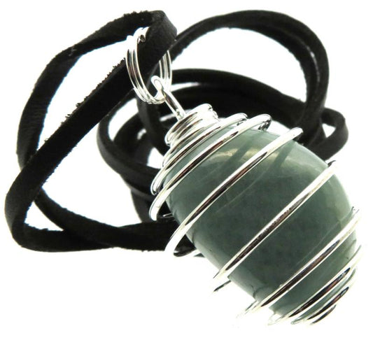 Aquamarine Gemstone Spiral Pendant