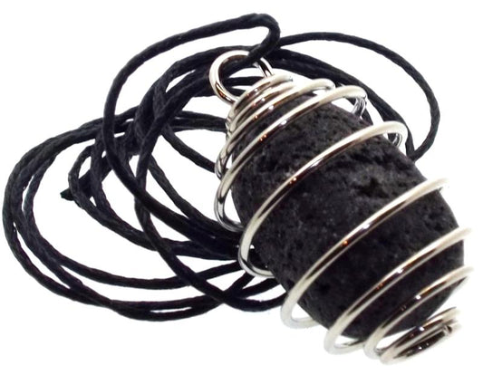 Lava Rock Spiral Pendant