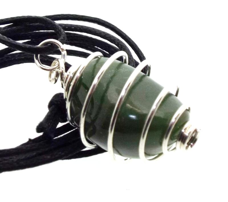 Nephrite Jade Mini Gemstone Spiral Pendant