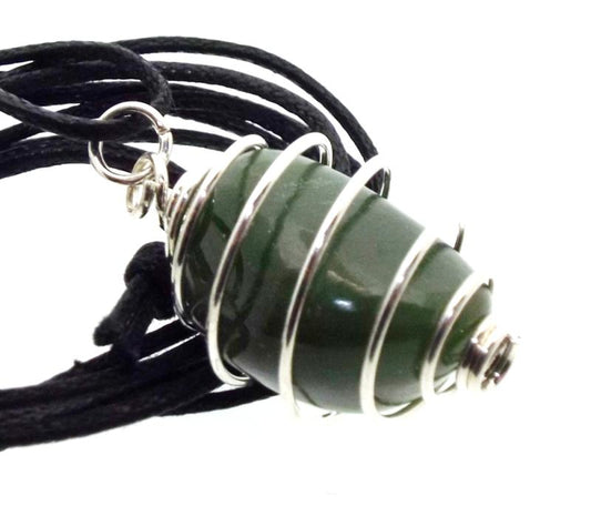 Nephrite Jade Mini Gemstone Spiral Pendant