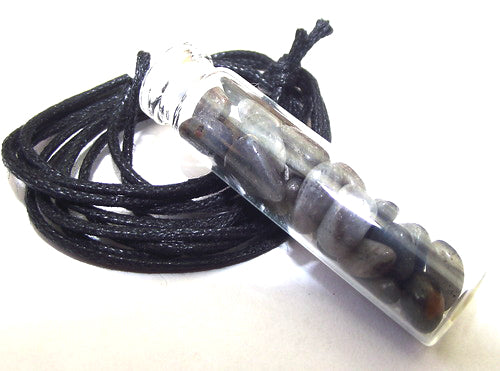 Sapphire Gemstone Crystal Glass Bottle Pendant