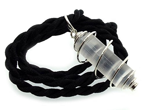 Selenite Double Terminated Point Gemstone Spiral Pendant