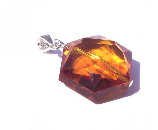 Hexagon Sunset Andara Crystal Pendant