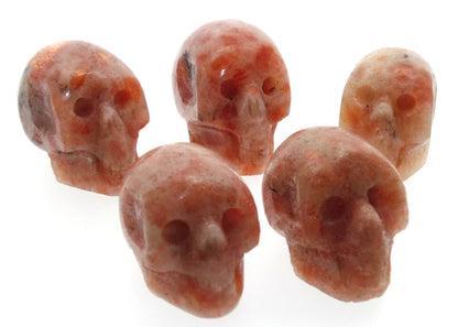 Sunstone Gemstone Carved Mini Skull