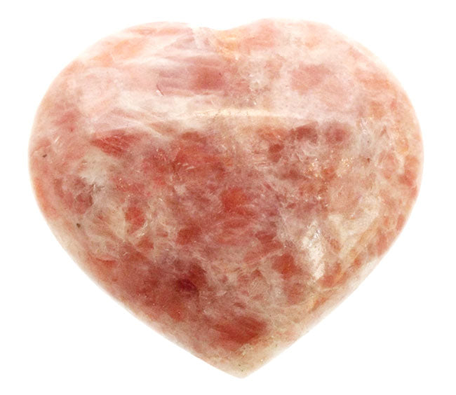 Sunstone Gemstone Carved Puff Heart