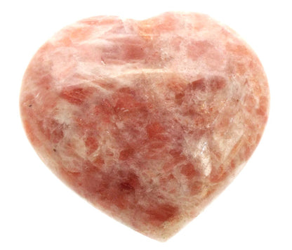 Sunstone Gemstone Carved Puff Heart