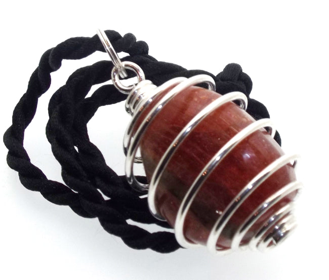 Sunstone Tumbled Gemstone Spiral Pendant