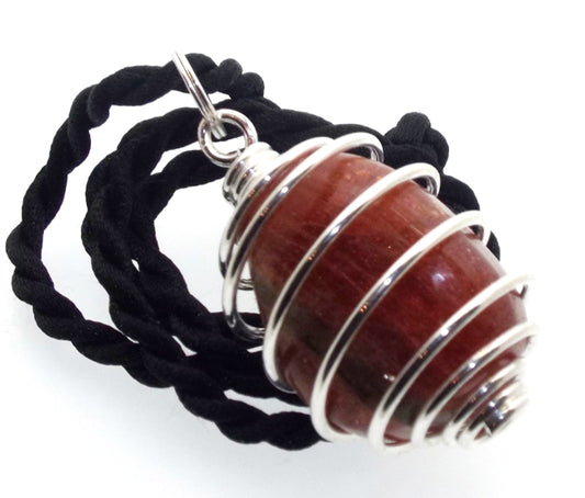 Sunstone Tumbled Gemstone Spiral Pendant