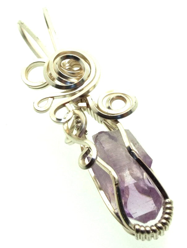 Amethyst Vera Cruz Gemstone Silver Plated Wire Wrapped Pendant 01