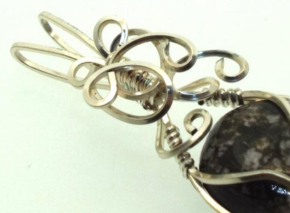 Dravite Brown Tourmaline Silver Filled Wire Wrapped Pendant 05