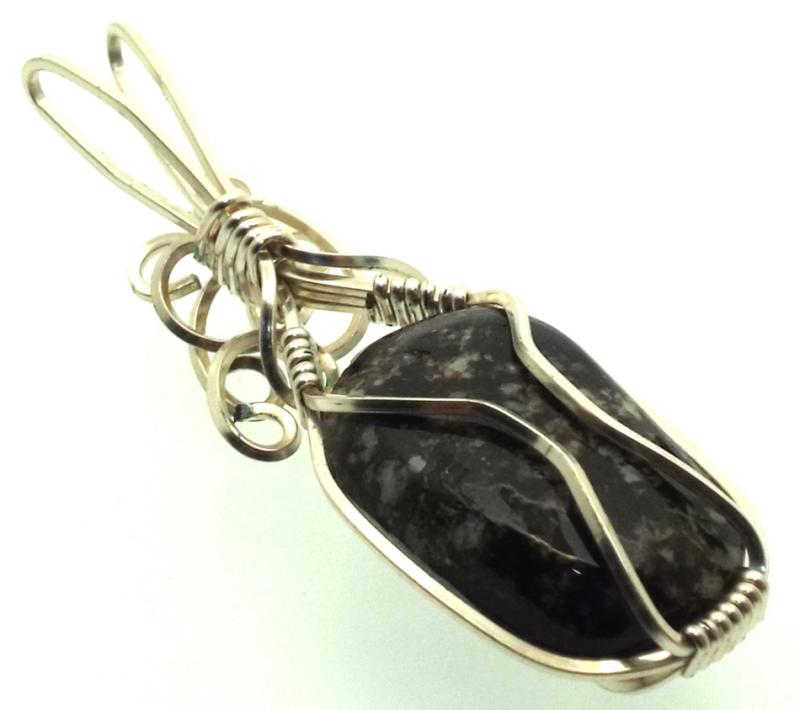 Dravite Brown Tourmaline Silver Filled Wire Wrapped Pendant 05
