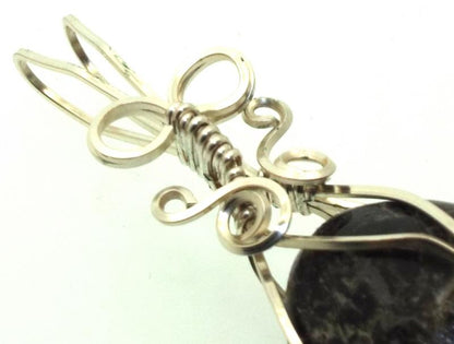 Dravite Brown Tourmaline Silver Filled Wire Wrapped Pendant 06