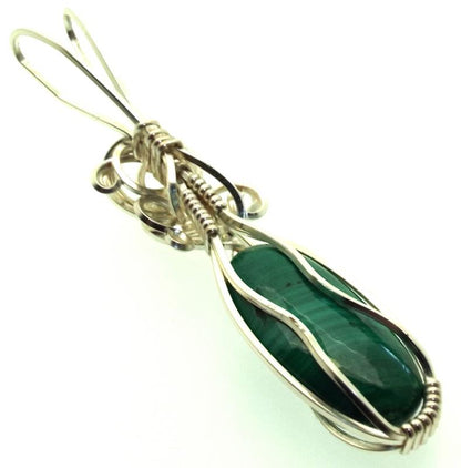 Malachite Silver Filled Wire Wrapped Pendant 05