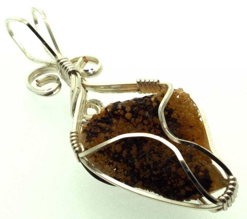 Cactus Quartz Silver Filled Wire Wrapped Pendant 01