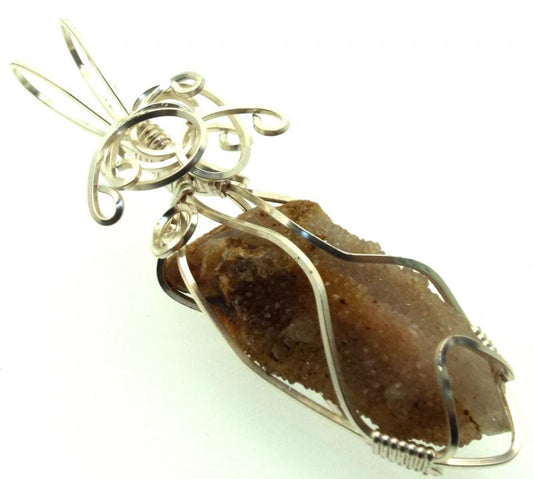 Cactus Quartz Silver Filled Wire Wrapped Pendant 02