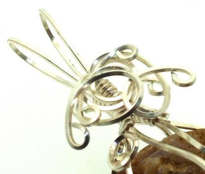 Cactus Quartz Silver Filled Wire Wrapped Pendant 02