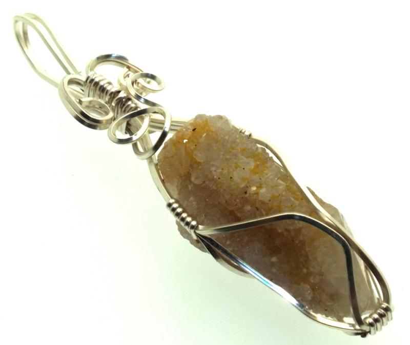 Cactus Quartz Silver Filled Wire Wrapped Pendant 03