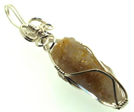 Cactus Quartz Silver Filled Wire Wrapped Pendant 03