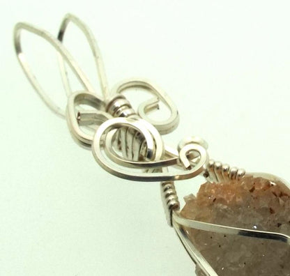 Cactus Quartz Silver Filled Wire Wrapped Pendant 04