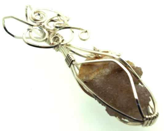 Cactus Quartz Silver Filled Wire Wrapped Pendant 05