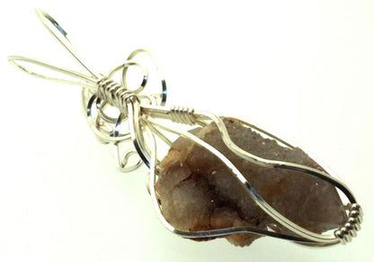 Cactus Quartz Silver Filled Wire Wrapped Pendant 05