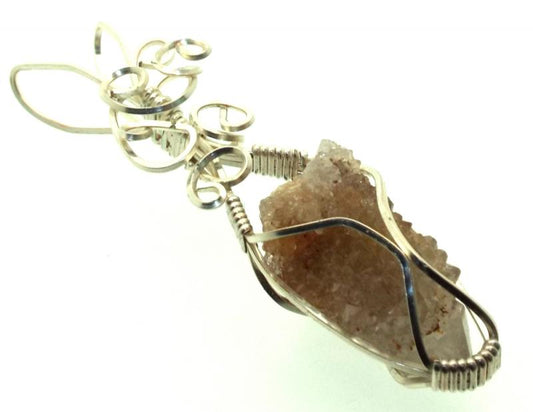 Cactus Quartz Silver Filled Wire Wrapped Pendant 06