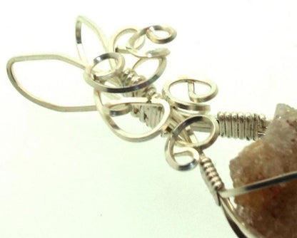 Cactus Quartz Silver Filled Wire Wrapped Pendant 06