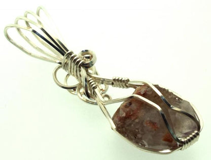 Cactus Quartz Silver Filled Wire Wrapped Pendant 07