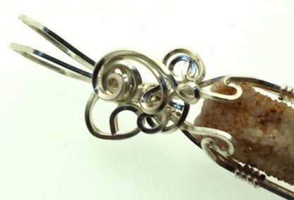 Cactus Quartz Silver Filled Wire Wrapped Pendant 08