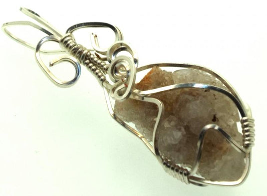 Cactus Quartz Silver Filled Wire Wrapped Pendant 11