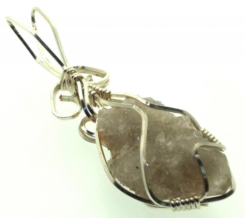 Cactus Quartz Silver Filled Wire Wrapped Pendant 11