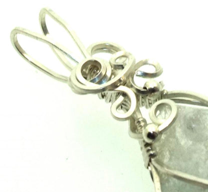 Celestite Gemstone Sterling Silver Wire Wrapped Pendant 01