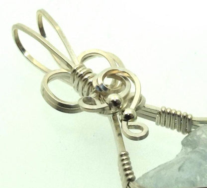 Celestite Gemstone Sterling Silver Wire Wrapped Pendant 03