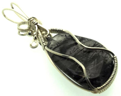 Tourmalated Quartz Sterling Silver Wire Wrapped Pendant 01