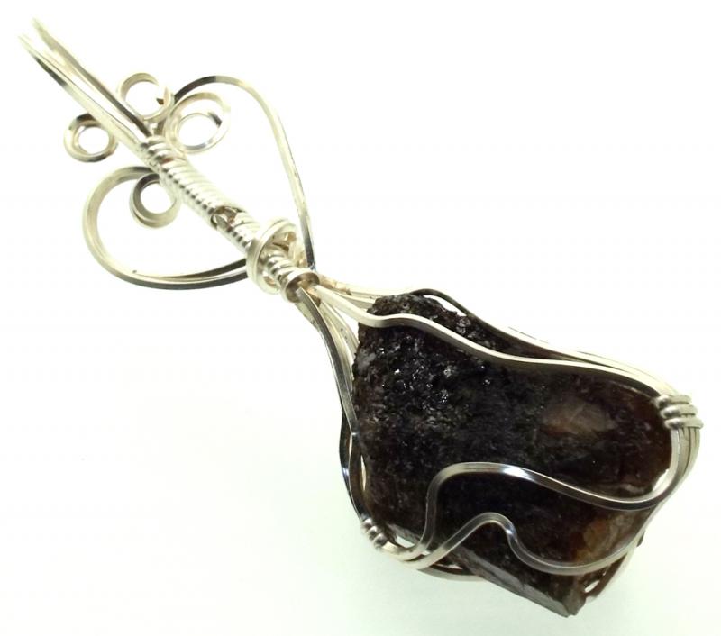 Tanzanite Gemstone Silver Filled Wire Wrapped Pendant 02