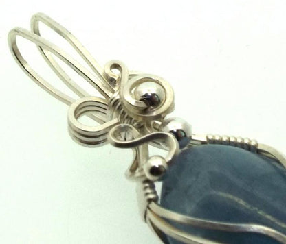 Aquamarine Sterling Silver Wire Wrapped Pendant 04