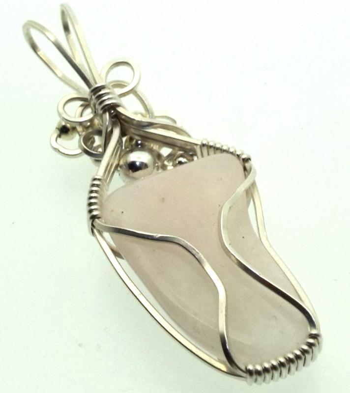 Petalite Gemstone Sterling Silver Wire Wrapped Pendant 02