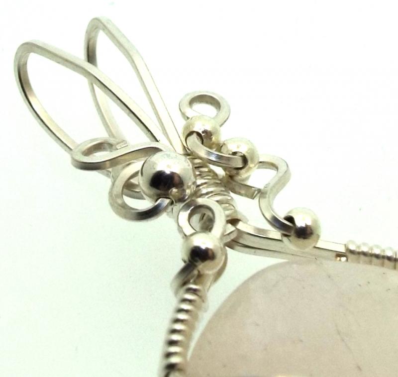 Petalite Gemstone Sterling Silver Wire Wrapped Pendant 03