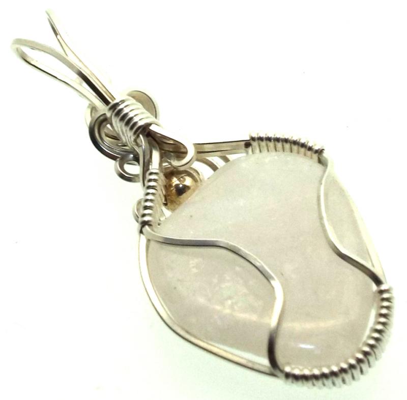 Petalite Gemstone Sterling Silver Wire Wrapped Pendant 04