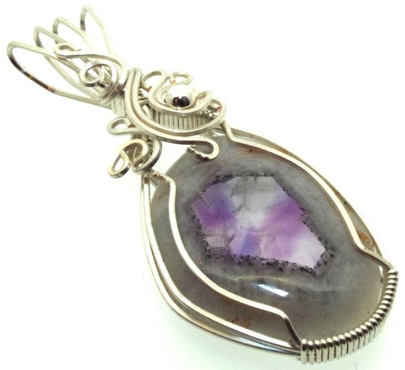 Tripache Star Amethyst Stalactite Sterling Silver Wire Wrapped Pendant 03