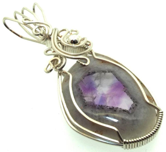 Tripache Star Amethyst Stalactite Sterling Silver Wire Wrapped Pendant 03