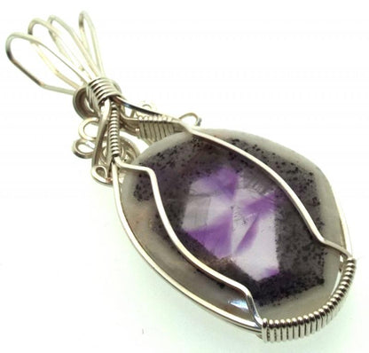 Tripache Star Amethyst Stalactite Sterling Silver Wire Wrapped Pendant 03