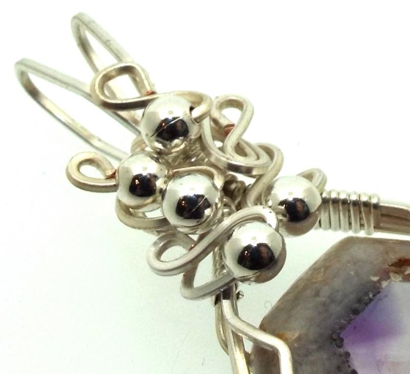 Tripache Star Amethyst Stalactite Sterling Silver Wire Wrapped Pendant 05