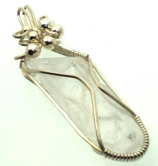 Lemurian Star Seed Lazer Quartz Sterling Silver Wire Wrapped Pendant 07