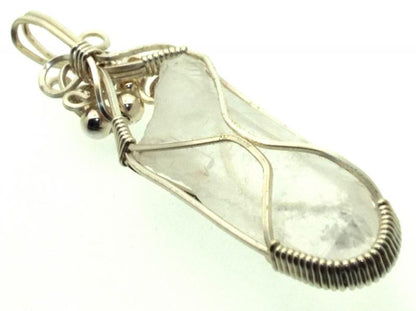 Lemurian Star Seed Lazer Quartz Sterling Silver Wire Wrapped Pendant 07