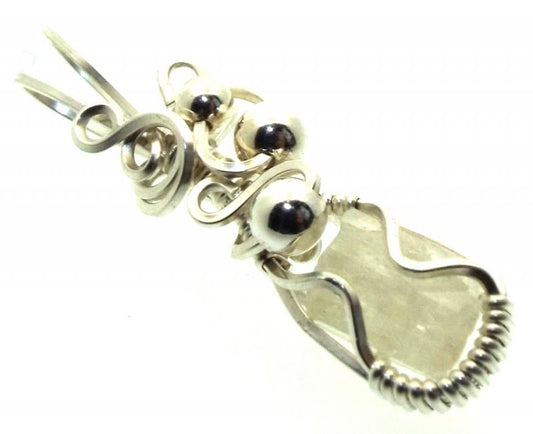 Phenacite Gemstone Sterling Silver Wire Wrapped Pendant 01