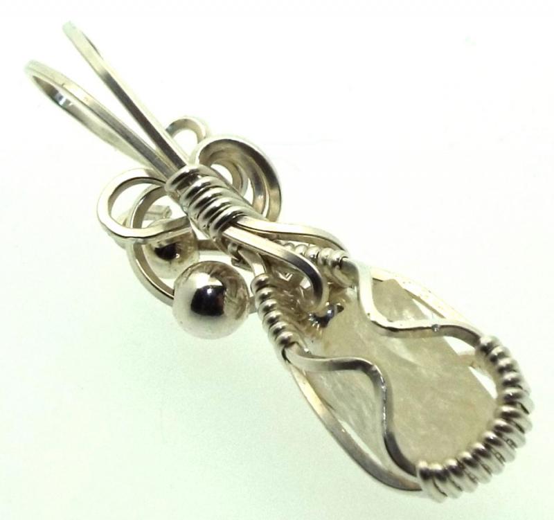 Phenacite Gemstone Sterling Silver Wire Wrapped Pendant 01
