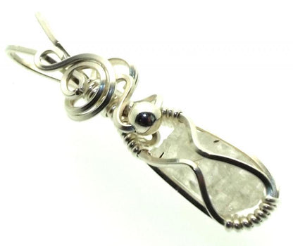 Phenacite Gemstone Sterling Silver Wire Wrapped Pendant 04