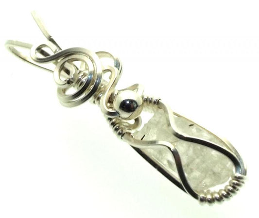 Phenacite Gemstone Sterling Silver Wire Wrapped Pendant 04